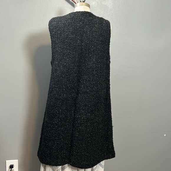 Weave O’The Irish Wool Boucle Grey Single Breasted Long Vest Duster size M - Picture 6 of 16